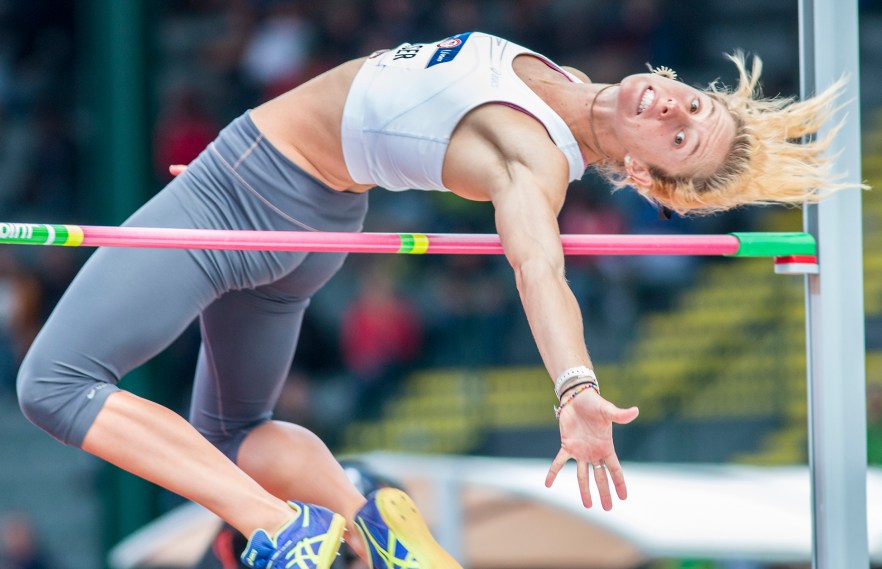 Arete Elite’s Allison Reaser makes an attempt during the heptathlon women’s high jump. Day Nine of the U.S. Olympic Trials Track and Field continued on Friday at Hayward Field in Eugene, Ore. and will continue through July 10. Photo by Katie Pietzold