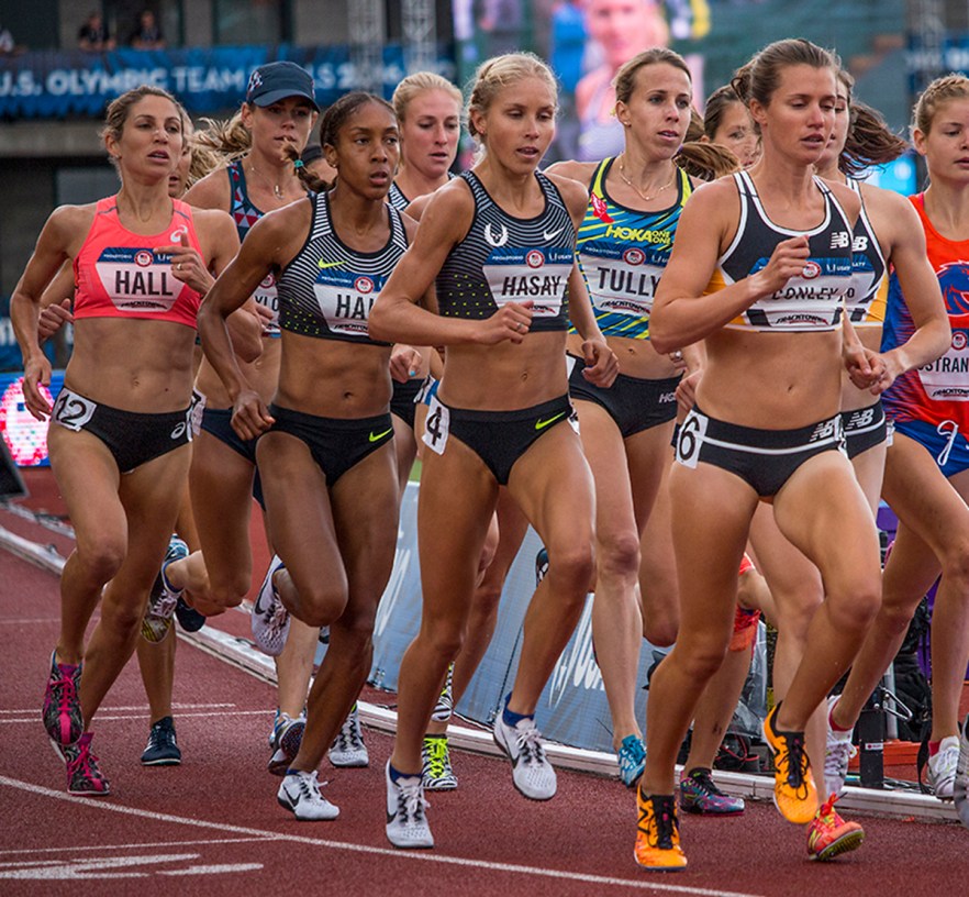 Runner’s compete during the women’s 5,000 meter finals. Day Ten of the U.S. Olympic Trials Track and Field concluded on Sunday at Hayward Field in Eugene, Ore. Competition lasted July 1 - July 10. Photo by Katie Pietzold